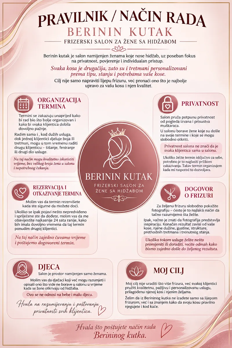 FRIZERSKI SALON"BERININ KUTAK ZA ŽENE SA HIDŽABOM", Tuzla
